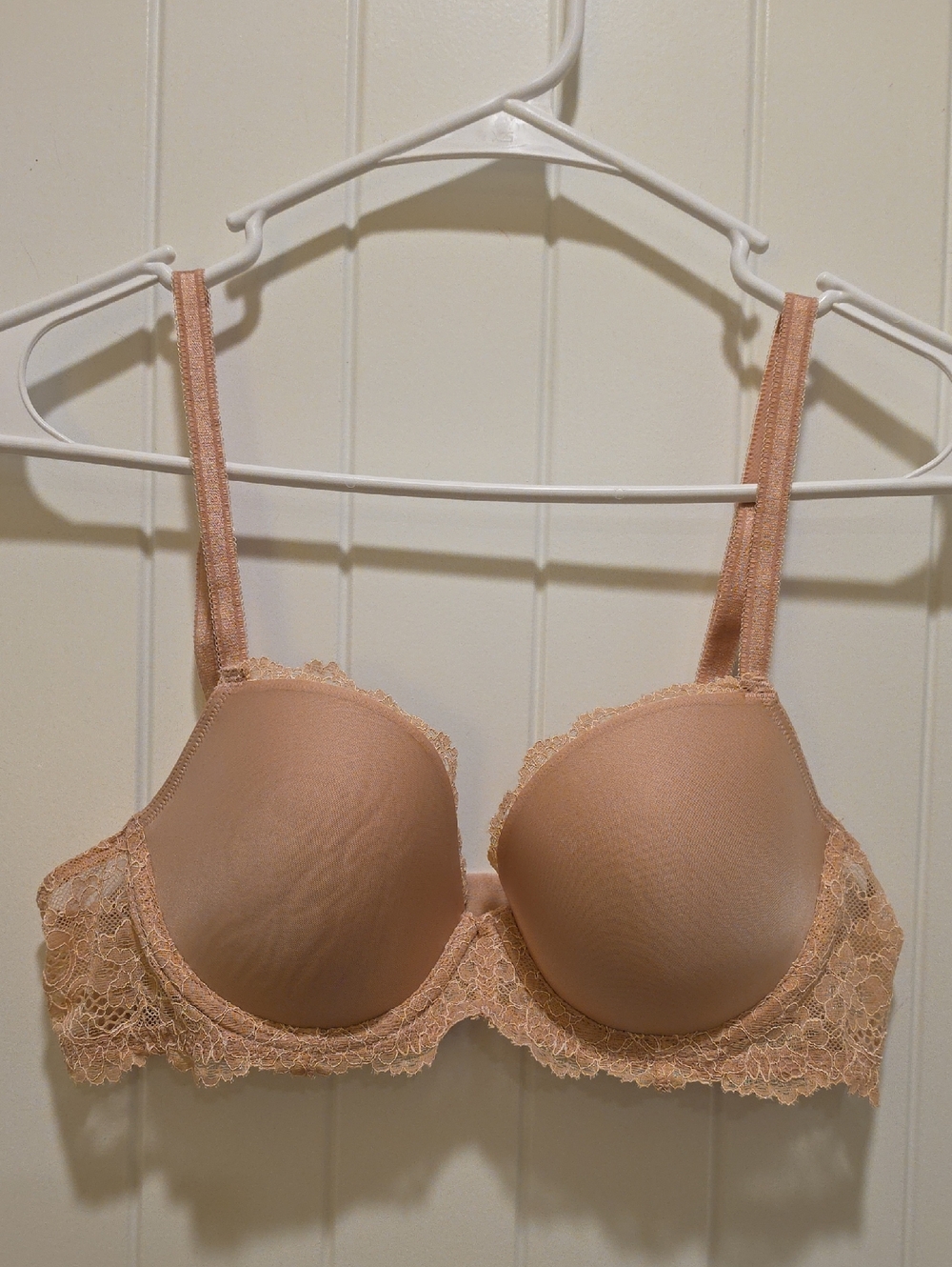 Victoria's Secret Dream Angels Lace Trim Peach Nude Size 36B
